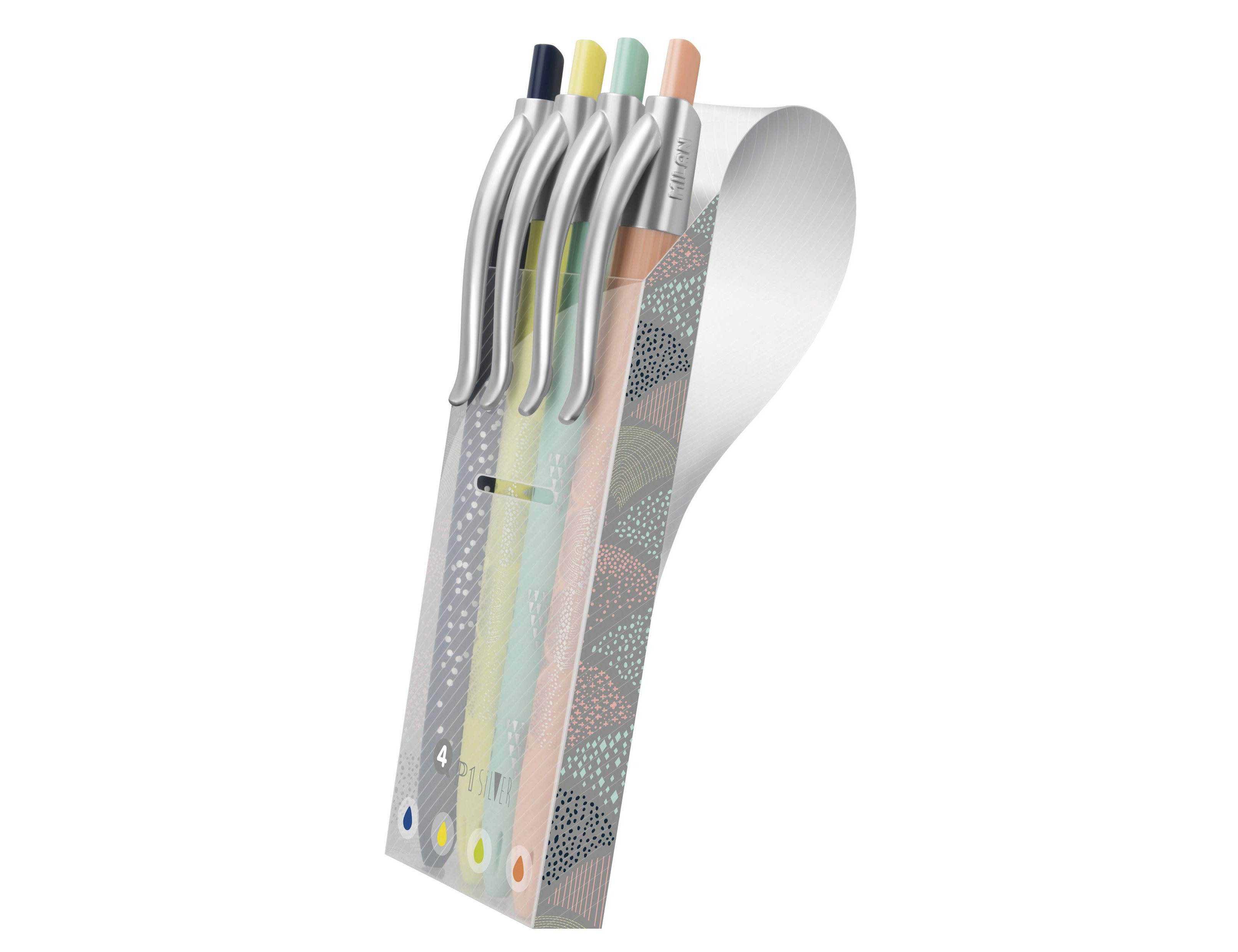 Esferografica milan p1 retratil 1 mm silver estojo de 4 unidades cores sortidas ( Imagem 5 de 5 ) - Preview