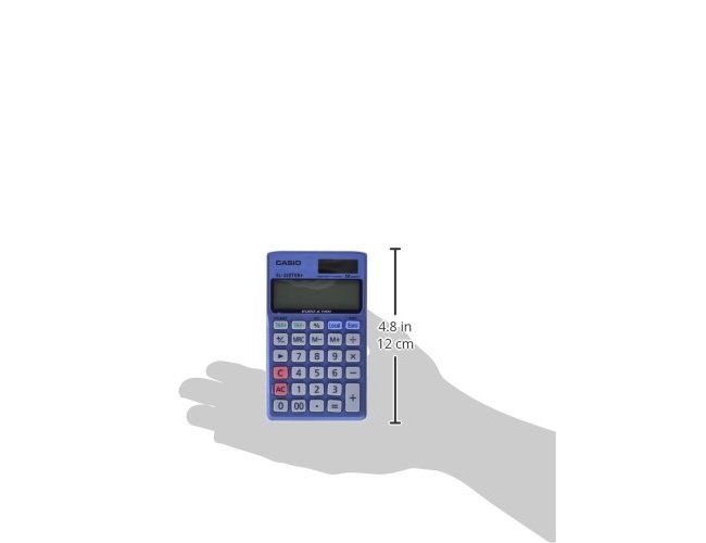 Calculadora casio sl-320ter bolso 12 digitos tax +/- conversao moeda tecla duplo zero cor azul ( Imagem 5 de 5 ) - Preview