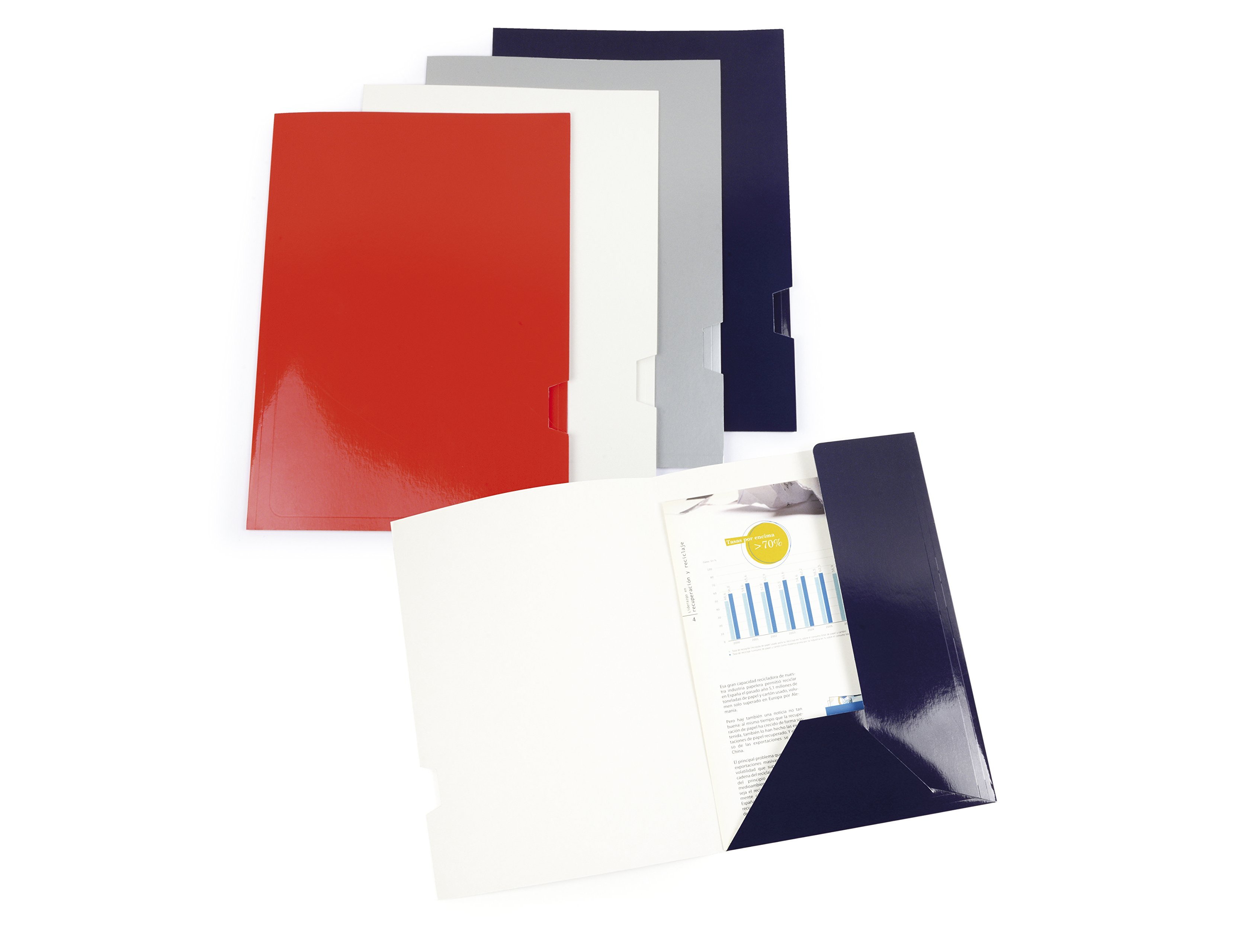 Classificador de cartolina gio plastificada apresentacao 2 abas din a4 azul 275g/m2 (25 unidades) ( Imagem 5 de 5 ) - Preview