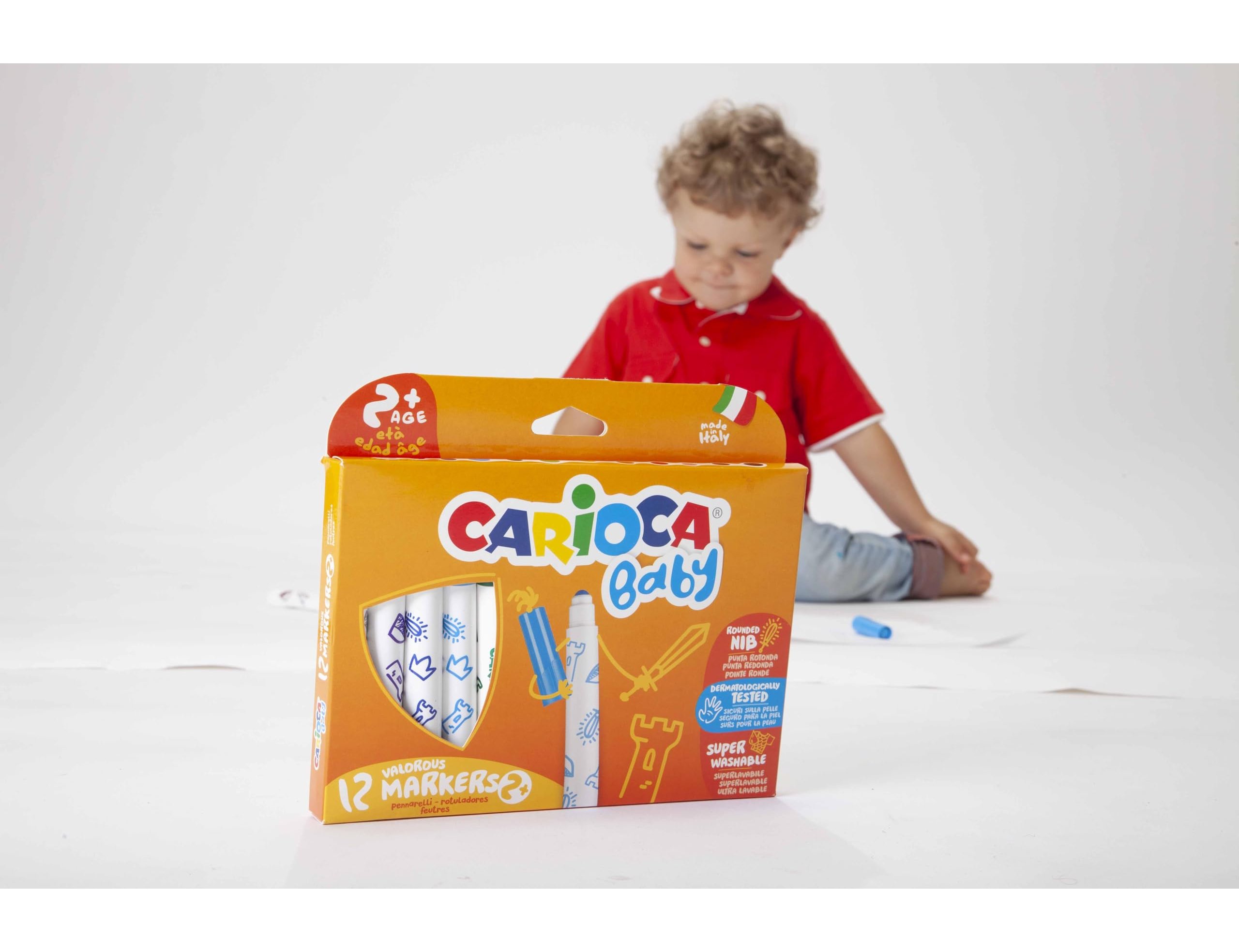 Marcador carioca baby 2 anos caixa 6 cores sortidas ( Imagem 4 de 4 ) - Preview