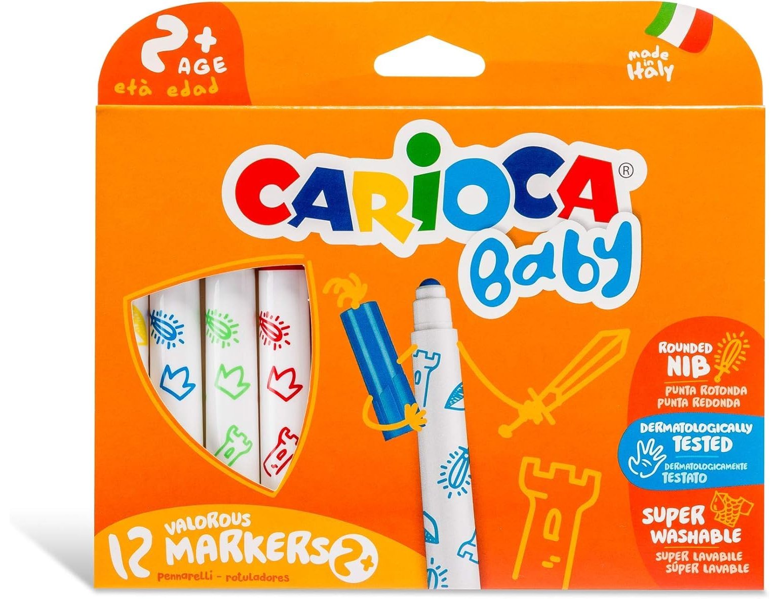 Canetas de Feltro Laváveis Carioca Baby Blister C/12 ( Imagem 4 de 7 ) - Preview