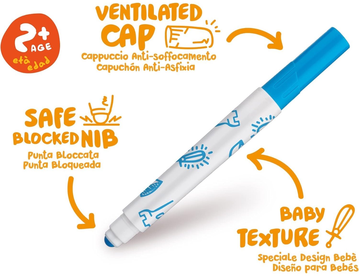 Canetas de Feltro Laváveis Carioca Baby Blister C/12 ( Imagem 5 de 7 ) - Preview