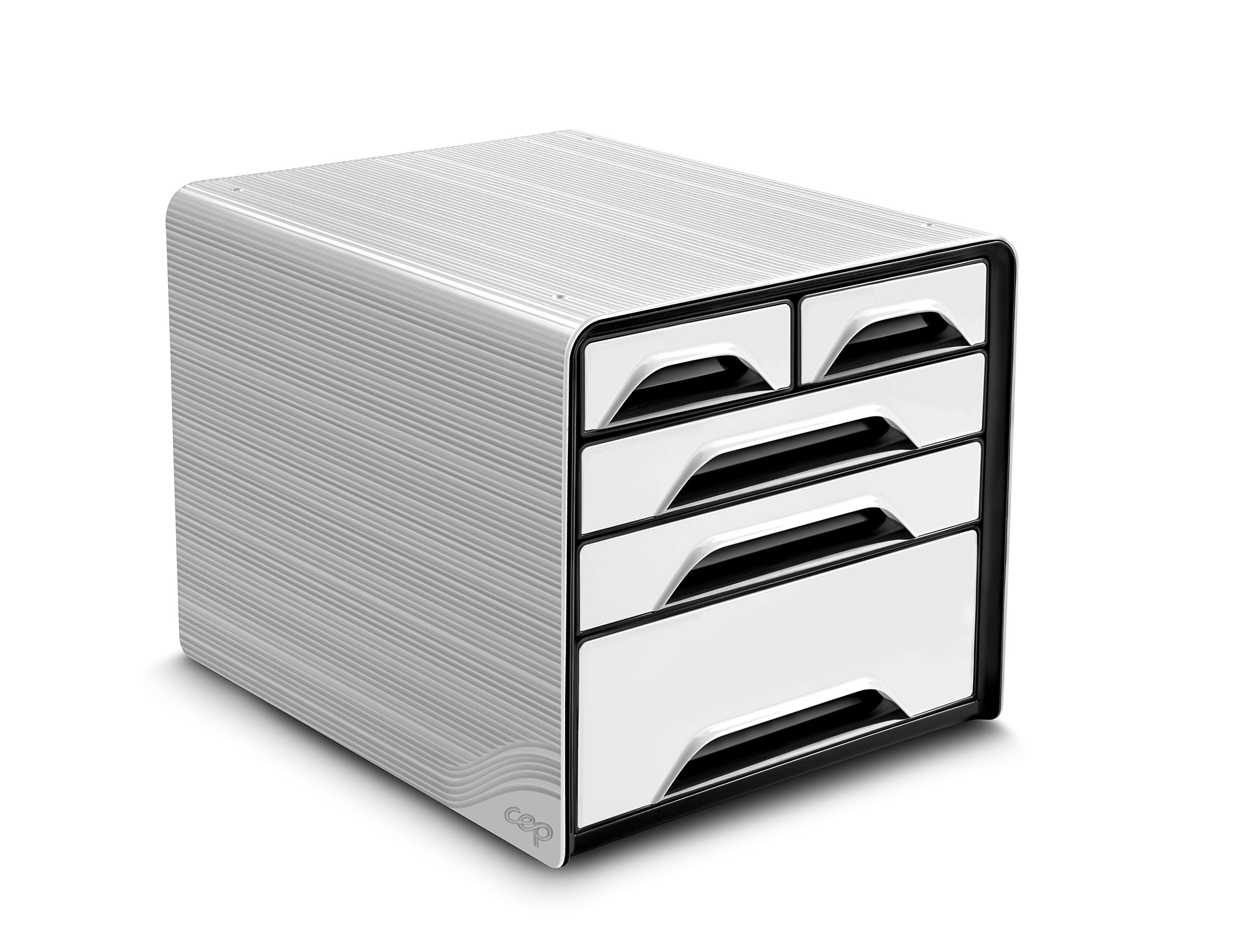 Blocos classificadores de secretaria cep 5 gavetas mistos branco/preto 360x288x270 mm ( Imagem 3 de 7 ) - Preview