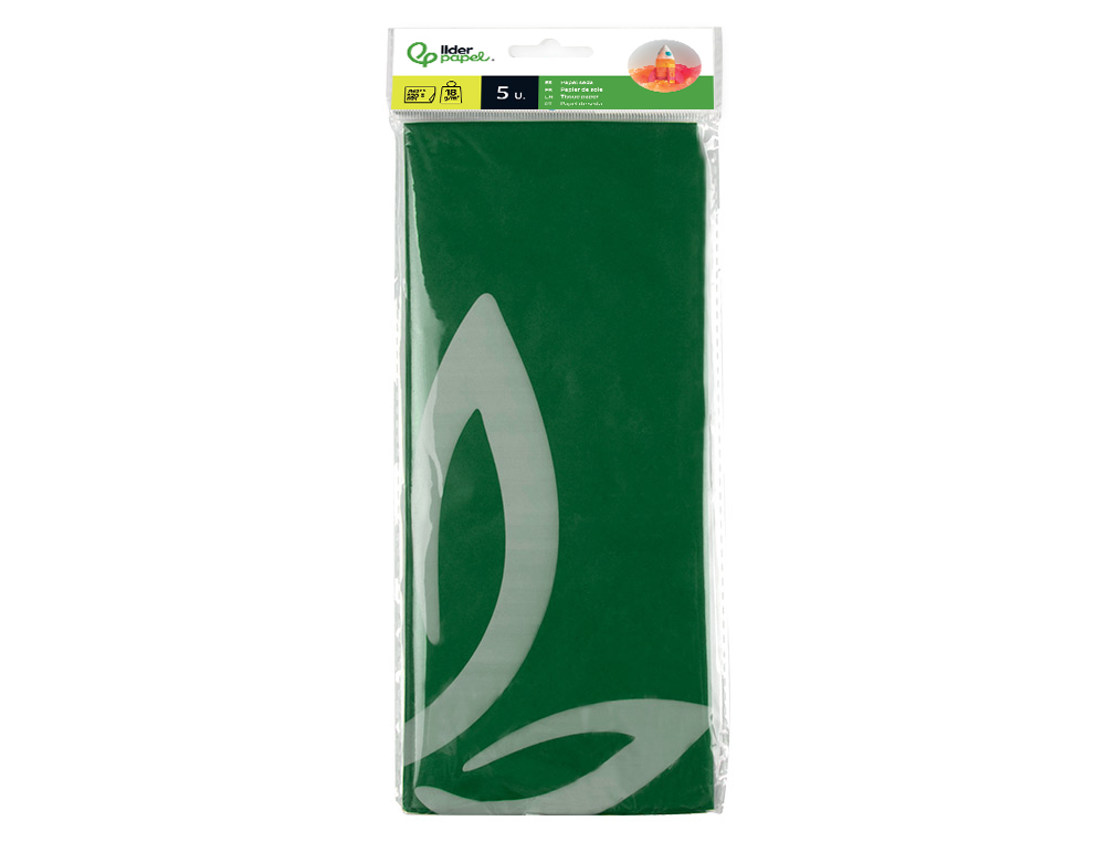 Papel seda liderpapel 52 x 76 cm 18 gr verde escuro ( Imagem 5 de 16 ) - Preview