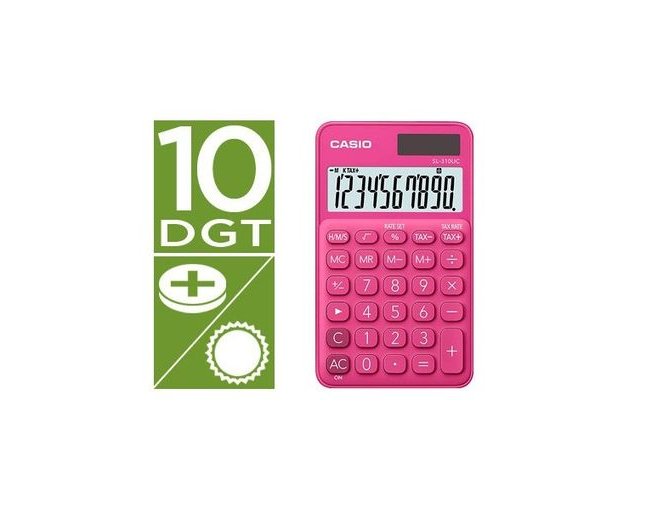 Calculadora casio sl-310uc-rd bolso 10 digitos tax +/- tecla duplo zero cor fucsia ( Imagem 3 de 3 ) - Preview