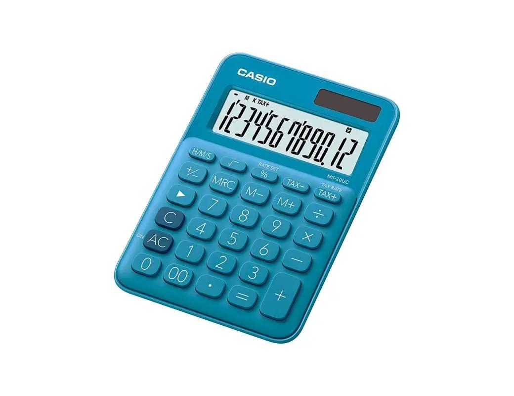 Calculadora casio ms-20uc-bu secretaria 12 digitos tax +/- cor azul ( Imagem 3 de 3 ) - Preview