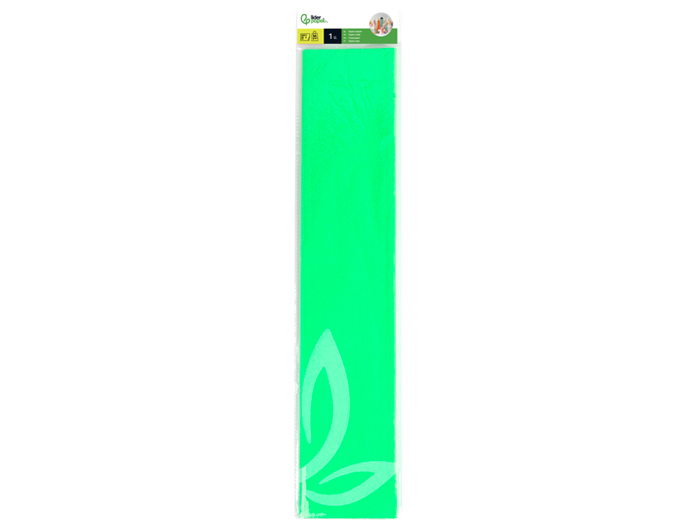 Papel crepe liderpapel 50 cm x 2,5 m 34gr verde fluorescente ( Imagem 3 de 6 ) - Preview