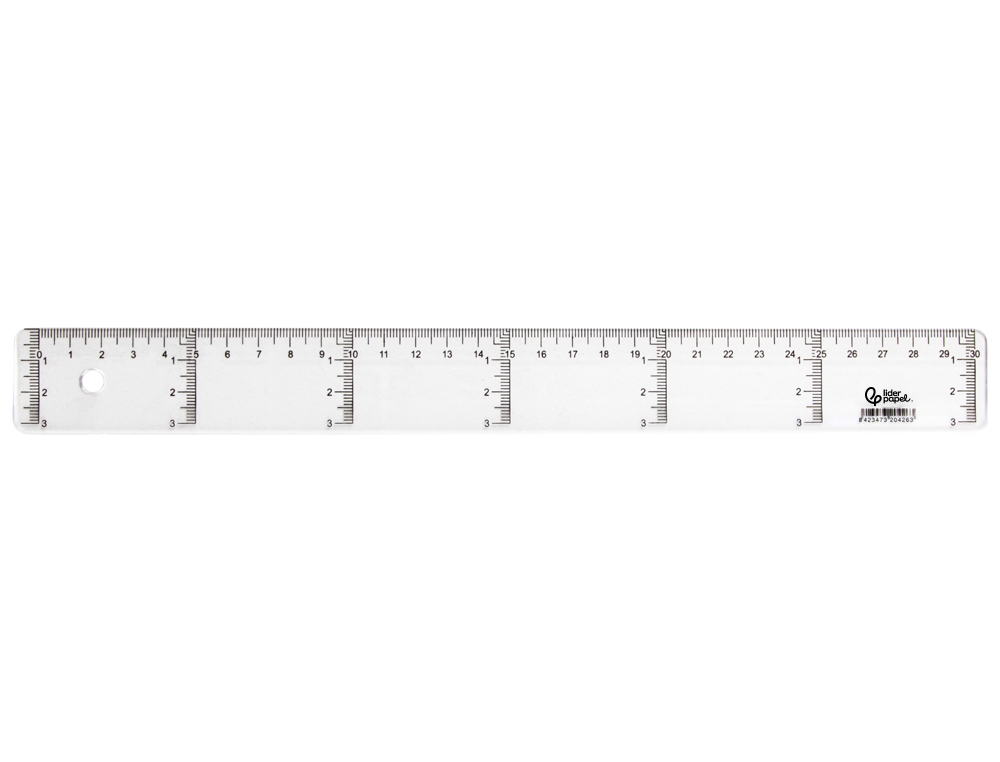 Regua plastico cristal liderpapel transparente 30 cm ( Imagem 3 de 11 ) - Preview