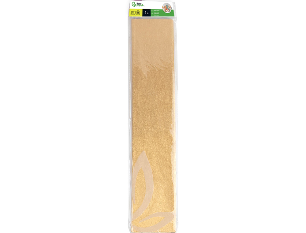 Papel crepe em celofane liderpapel 50 cm x 2,5 m dourado metalizado ( Imagem 3 de 9 ) - Preview