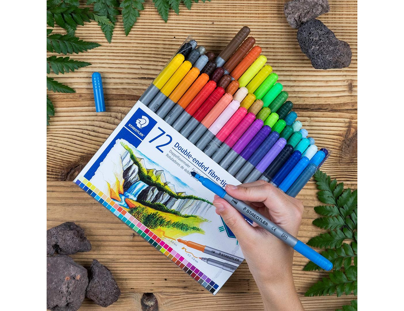 Marcador staedtler dupla ponta de fibra 3200 estojo de 72 unidades cores sortidas ( Imagem 4 de 8 ) - Preview