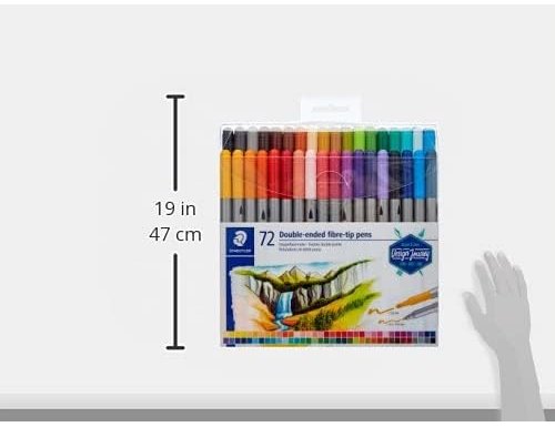 Marcador staedtler dupla ponta de fibra 3200 estojo de 72 unidades cores sortidas ( Imagem 5 de 8 ) - Preview
