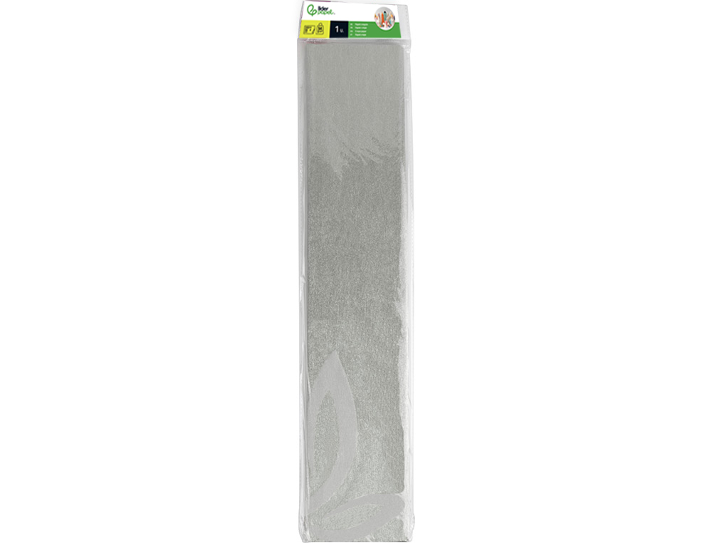 Crepe paper in cellophane, Liderpapel brand, 50 cm x 2.5 m, metallic silver. ( Imagem 3 de 9 ) - Preview