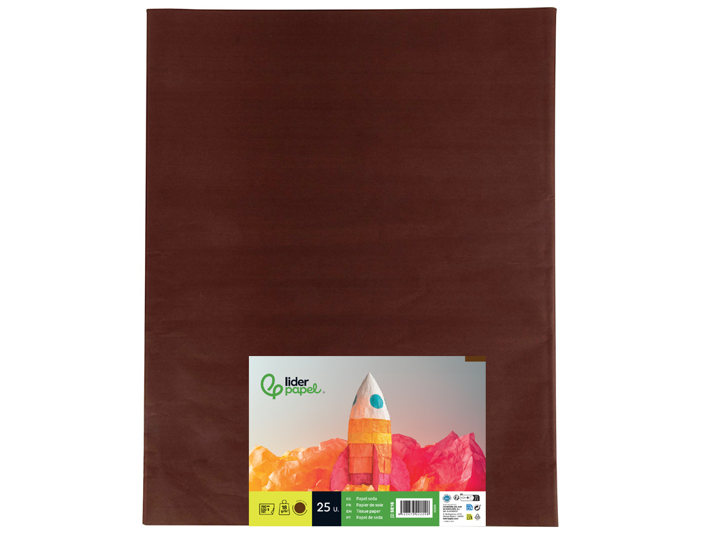 Papel seda liderpapel 52 x 76 cm 18 gr castanho pack 25 folhas ( Imagem 3 de 7 ) - Preview