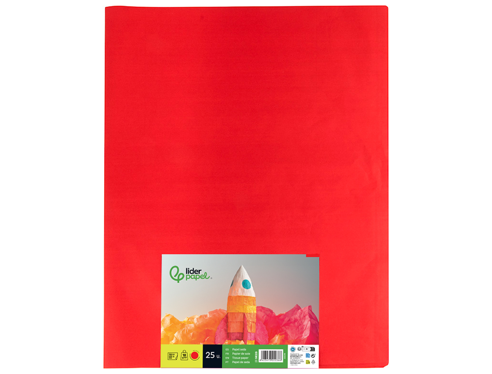 Papel seda liderpapel 52 x 76 cm 18 gr vermelho pack 25 folhas ( Imagem 3 de 7 ) - Preview