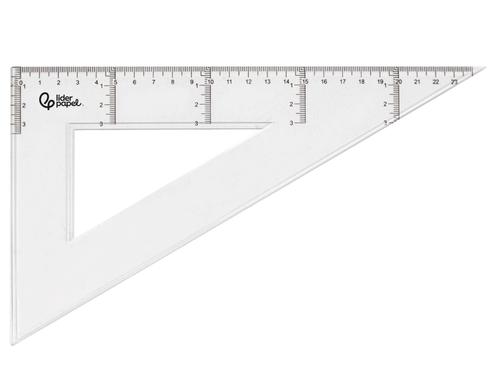 Esquadro liderpapel cristal liderpapel transparente 25 cm (20 unidades) ( Imagem 3 de 12 ) - Preview