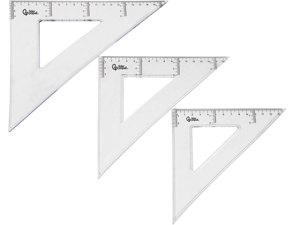 Esquadro liderpapel plastico cristal transparente 20 cm ( Imagem 5 de 12 ) - Preview