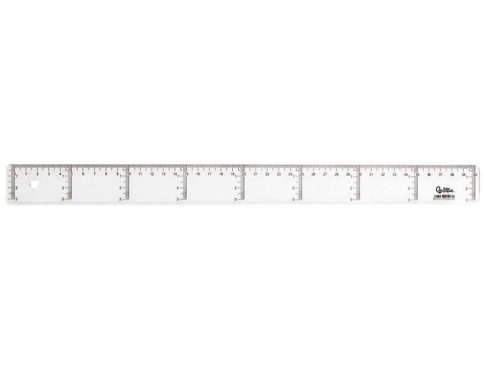 Regua plastico cristal liderpapel transparente 40 cm (20 unidades) ( Imagem 3 de 11 ) - Preview