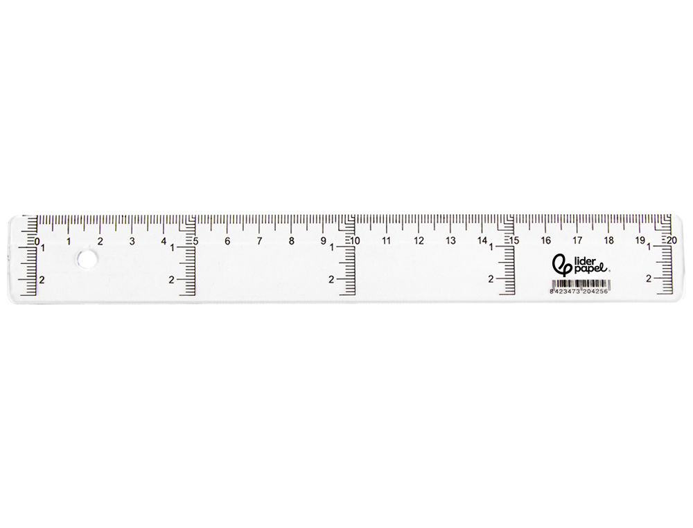 Regua plastico cristal liderpapel transparente 20 cm (20 unidades) ( Imagem 3 de 11 ) - Preview
