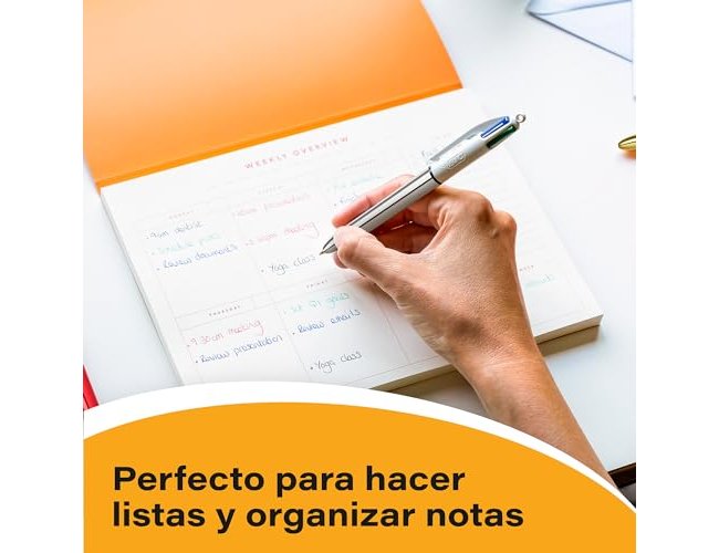 Esferografica bic quatro cores shine ouro ponta de 1 mm (12 unidades) ( Imagem 4 de 8 ) - Preview