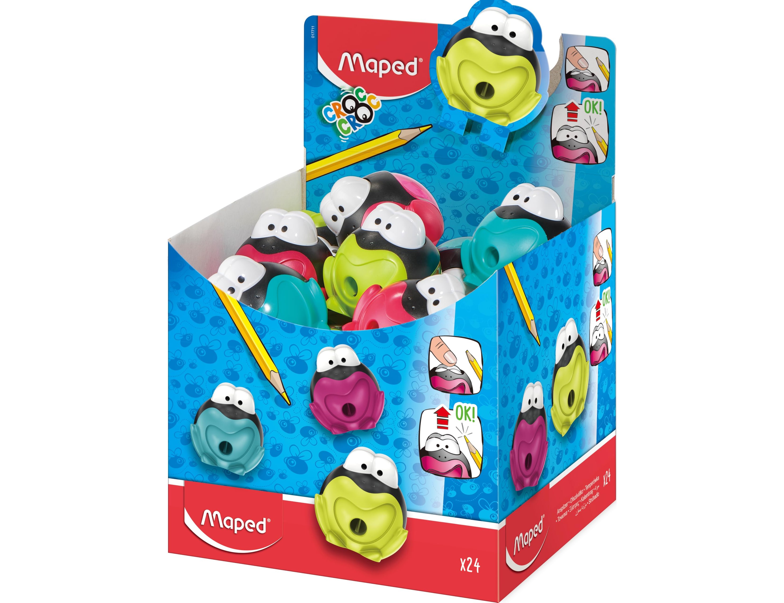 Apara lapis plastico maped croc croc signal com deposito 1 uso cores sortidas. (24 unidades) ( Imagem 3 de 8 ) - Preview