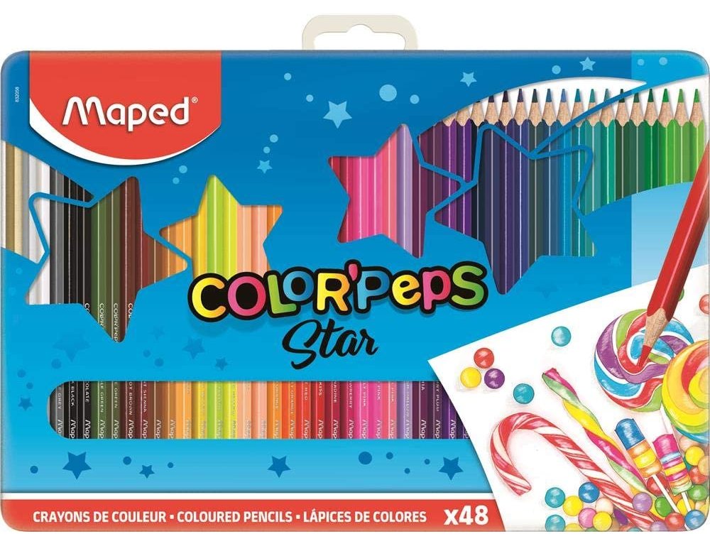Lapis de cores maped cor peps caixa metalica de 48 lapis cores sortidas ( Imagem 3 de 3 ) - Preview