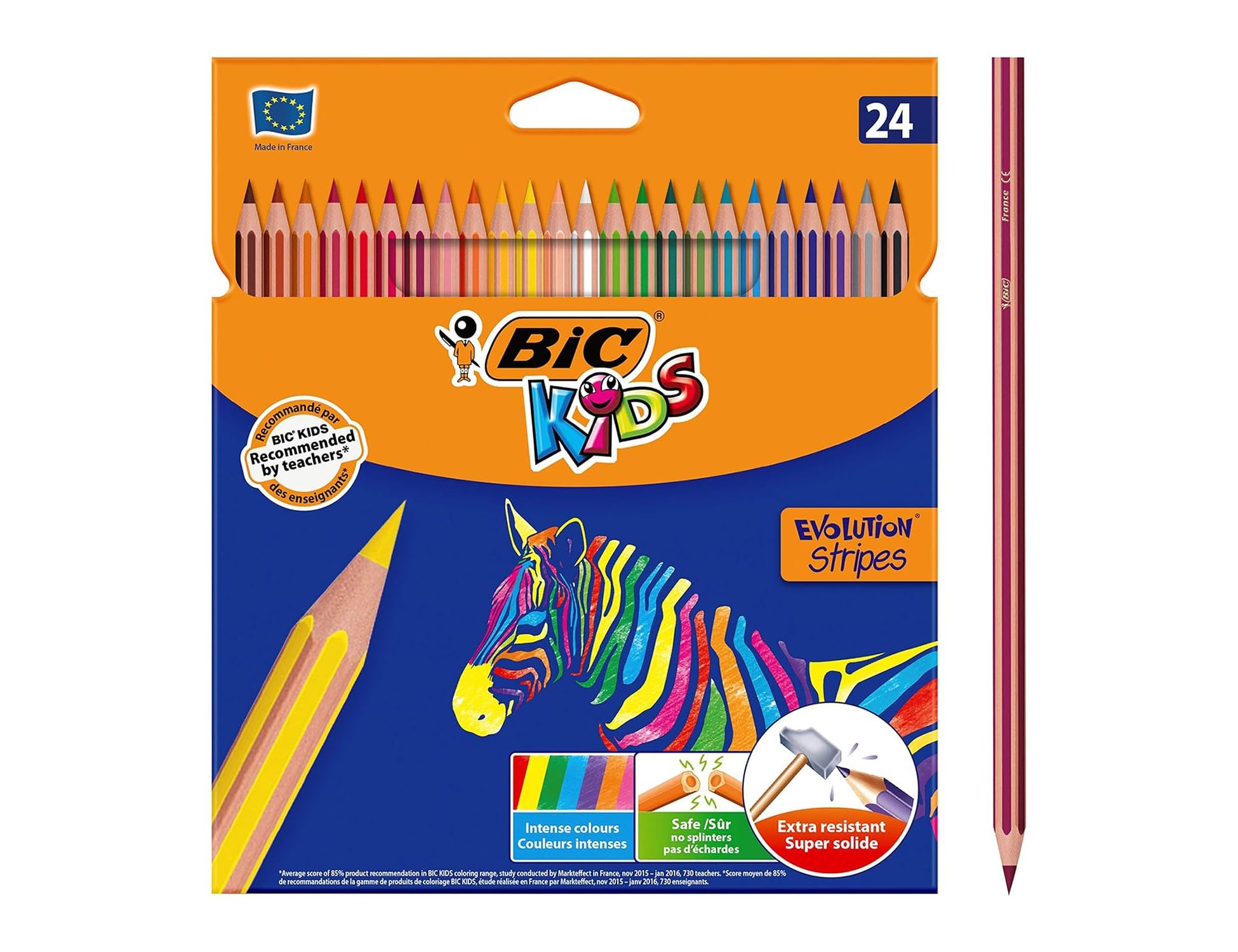 Lápis de Cores Bic Evolution Stripes Caixa de 24 Cores Sortidas ( Imagem 3 de 9 ) - Preview