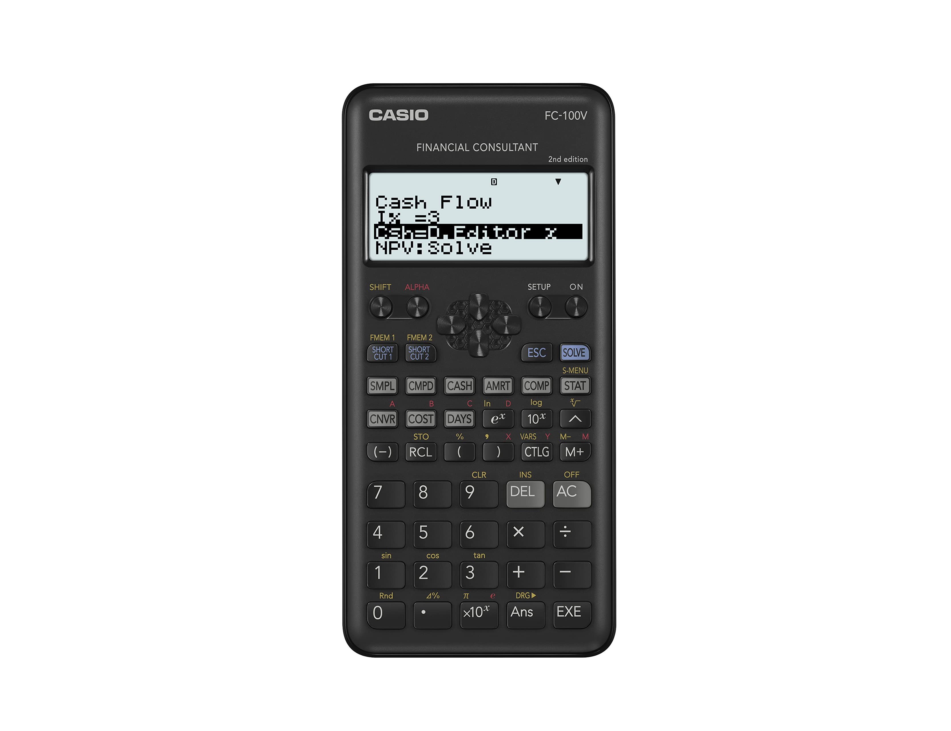 Calculadora casio fc-100v financeira 4 linhas 10+2 digitos armazenamento flash calculo de impostos com capa cor cinza ( Imagem 3 de 4 ) - Preview