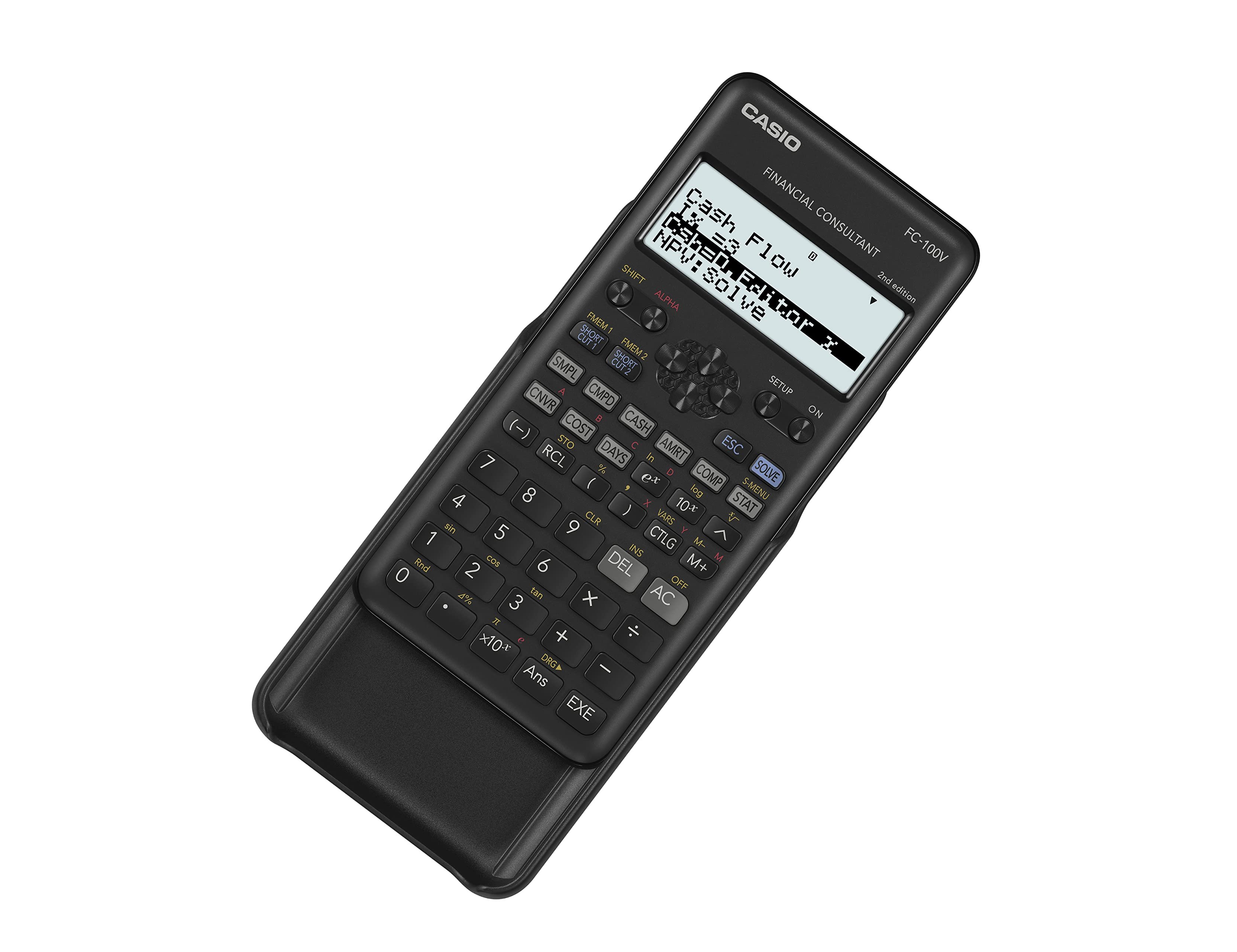 Calculadora casio fc-100v financeira 4 linhas 10+2 digitos armazenamento flash calculo de impostos com capa cor cinza ( Imagem 4 de 4 ) - Preview
