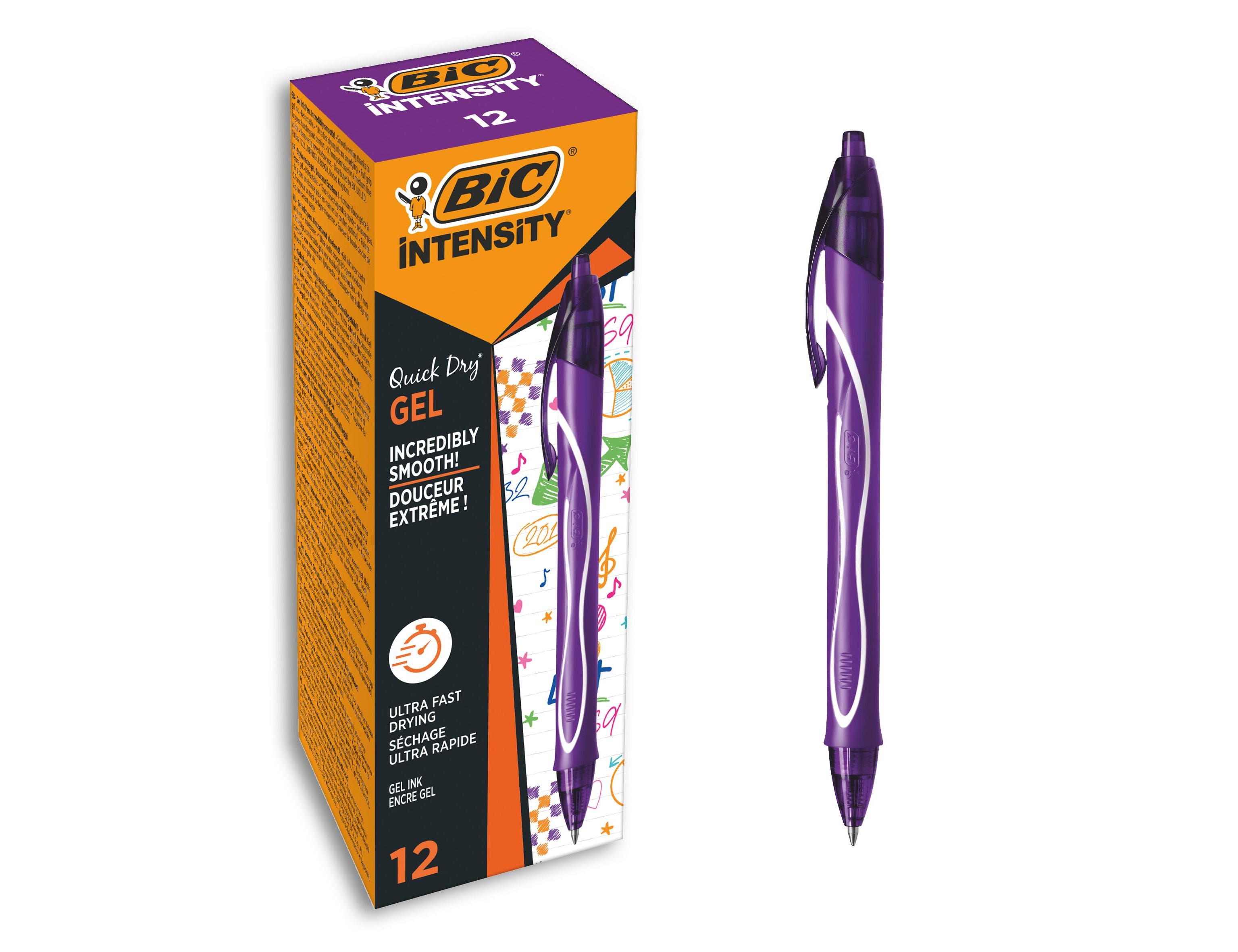 Esferografica bic gelocity quick dry retratil tinta gel purpura ponta de 0,7 mm (12 unidades) ( Imagem 3 de 7 ) - Preview