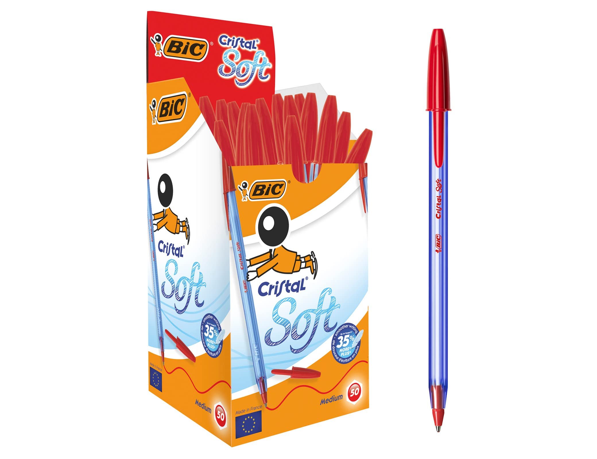 Esferografica bic cristal soft vermelho ponta de 1,2 mm (50 unidades) ( Imagem 3 de 8 ) - Preview