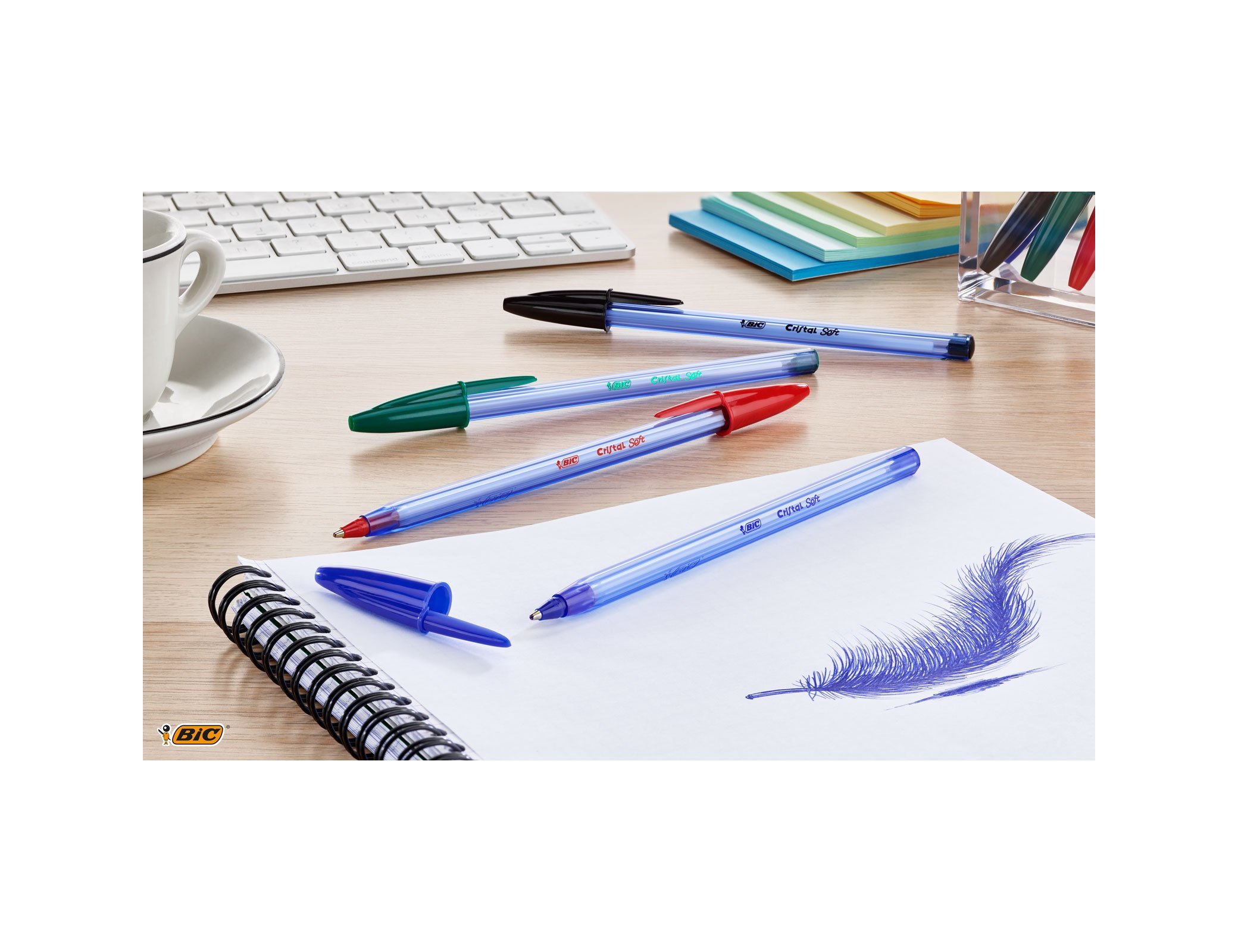Esferografica bic cristal soft vermelho ponta de 1,2 mm (50 unidades) ( Imagem 4 de 8 ) - Preview
