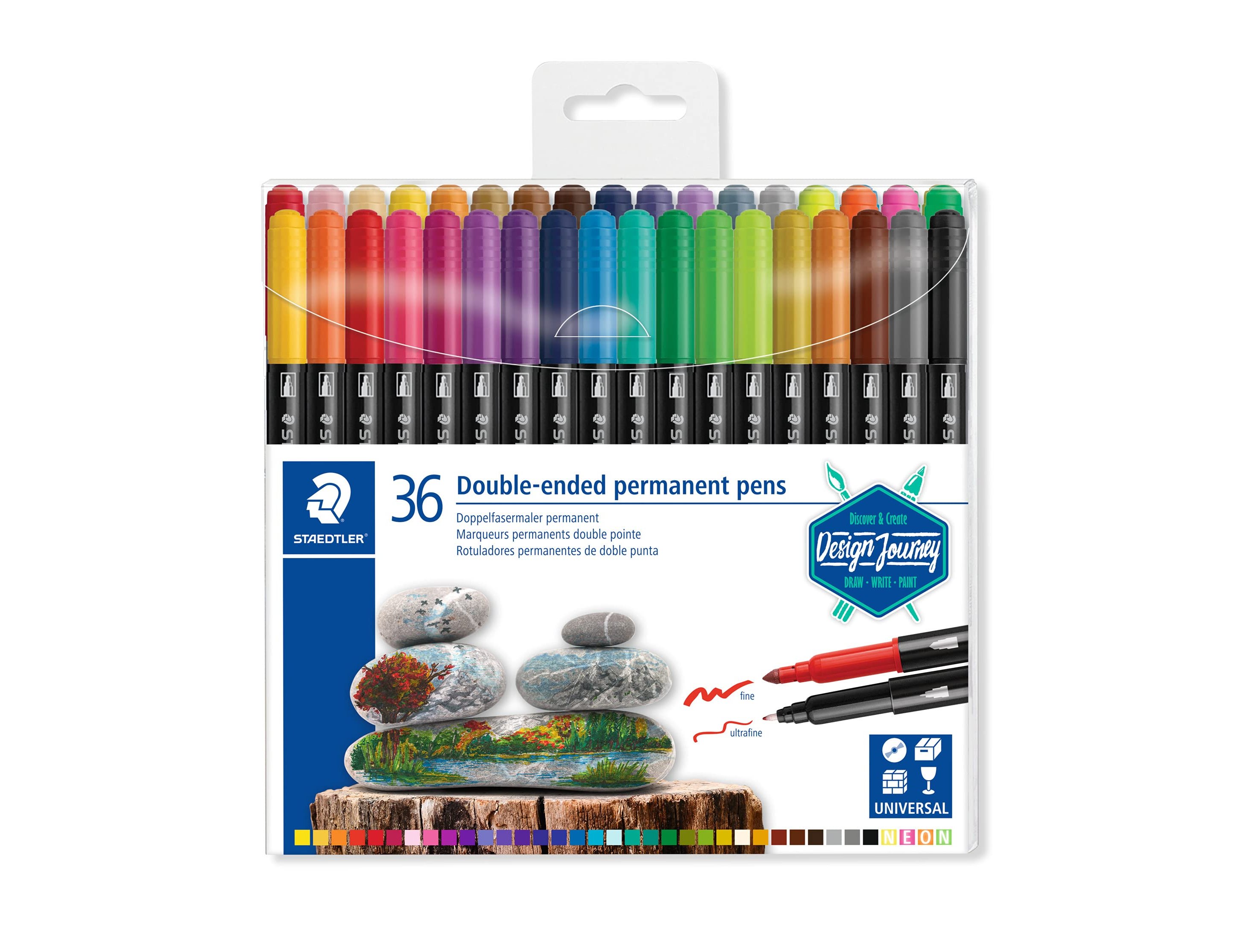 Marcador staedtler permanente dupla ponta 3187 estojo de 36 unidades cores sortidas ( Imagem 3 de 6 ) - Preview
