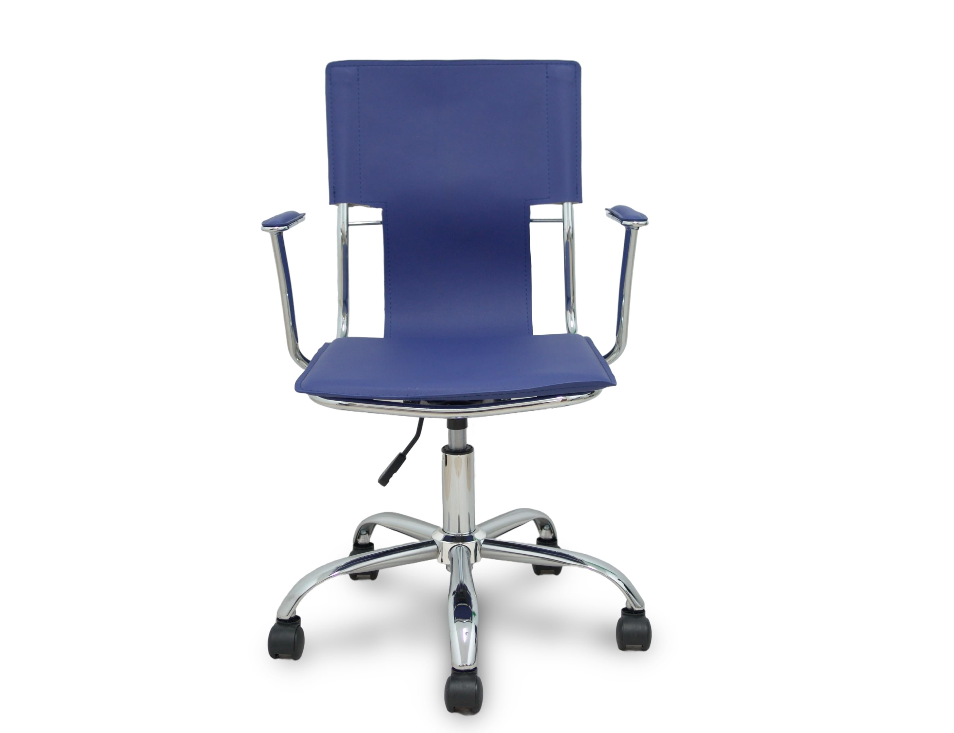 Cadeira de escritorio pyc encosto medio regulavel em a ltura simi pele azul 860+90x480x440 mm ( Imagem 4 de 11 ) - Preview