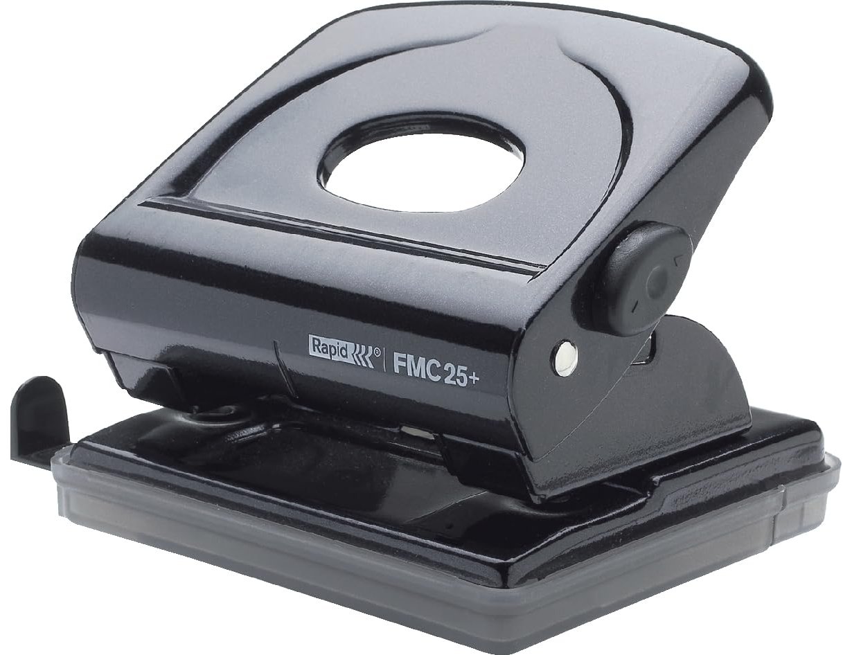 Furador metálico Rapid FMC25 - Preto. Capacidade de 25 folhas ( Imagem 3 de 3 ) - Preview