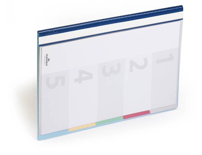 Capas de suspensao durable plastico din a4 com 5 bandas de cores e indice lombada cor azul pack de 5 unidades ( Imagem 5 de 6 ) - Preview