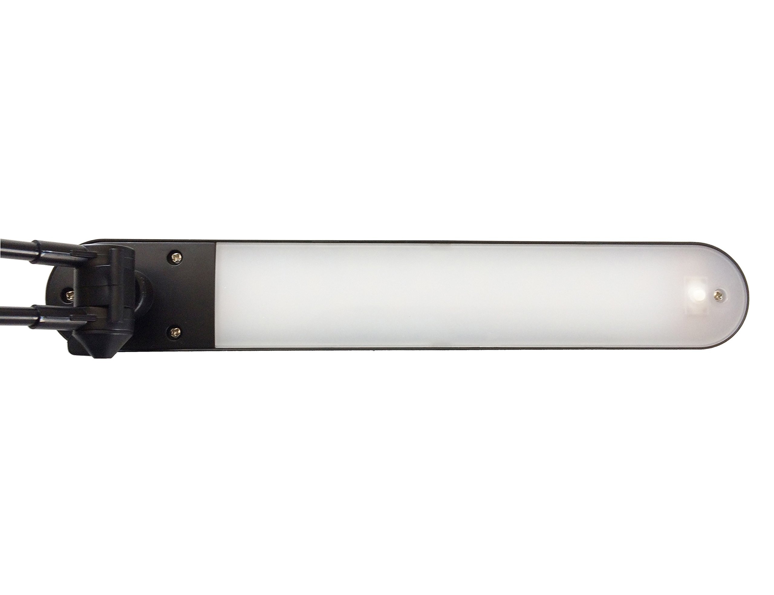 Candeeiro de escritorio uniluxled 5,6w duplo braco articulado abs e aluminio cinza metalizado base 19cm diametro ( Imagem 5 de 7 ) - Preview