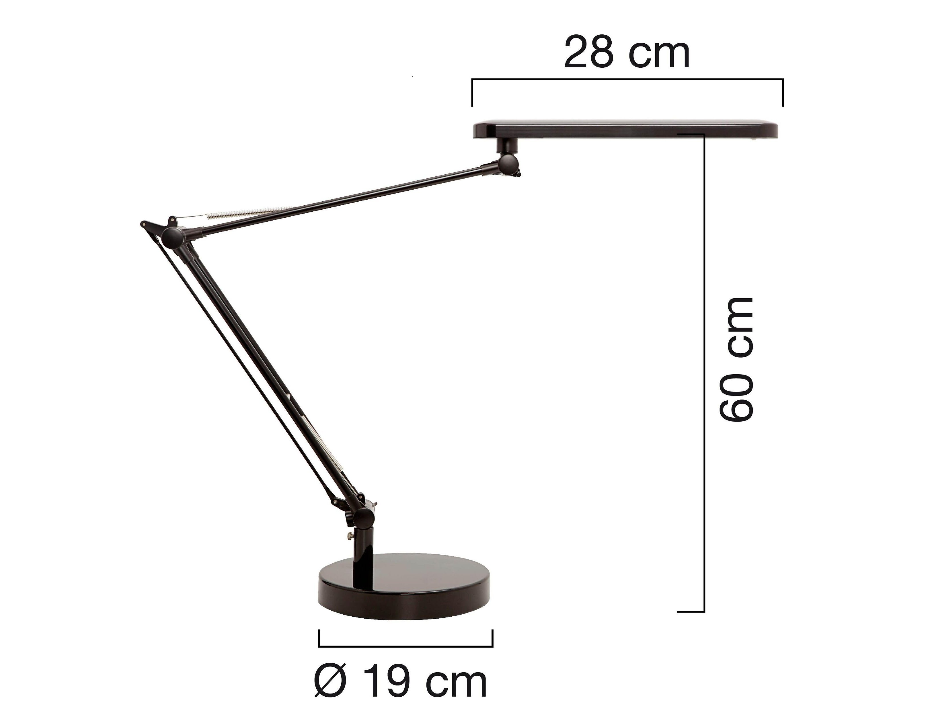 Candeeiro de escritorio uniluxled 5,6w duplo braco articulado abs e aluminio preto base 19 cm diametro ( Imagem 4 de 11 ) - Preview