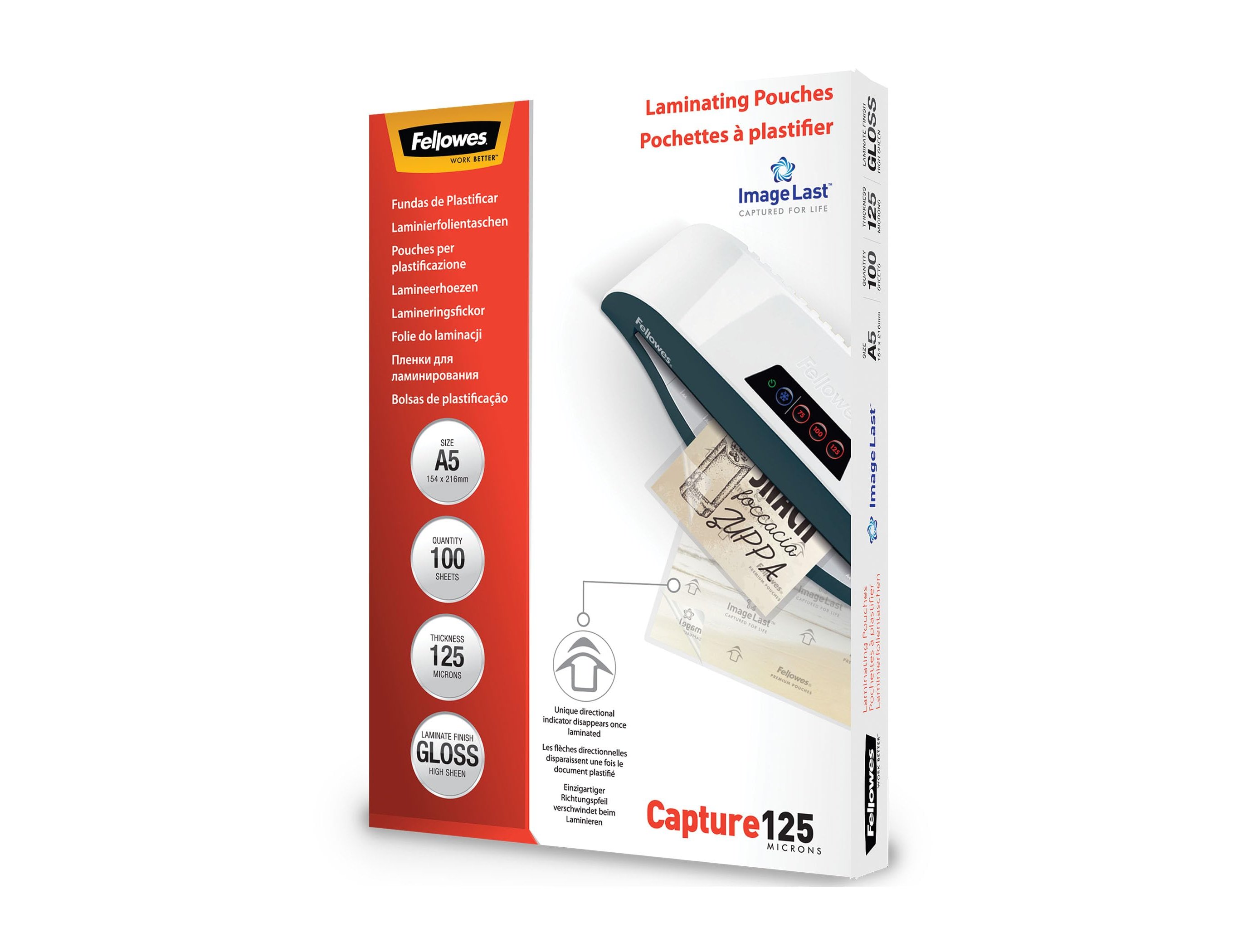 Bolsa de plastificar fellowes brilho din a5 125 microns pack 100 unidades ( Imagem 3 de 11 ) - Preview