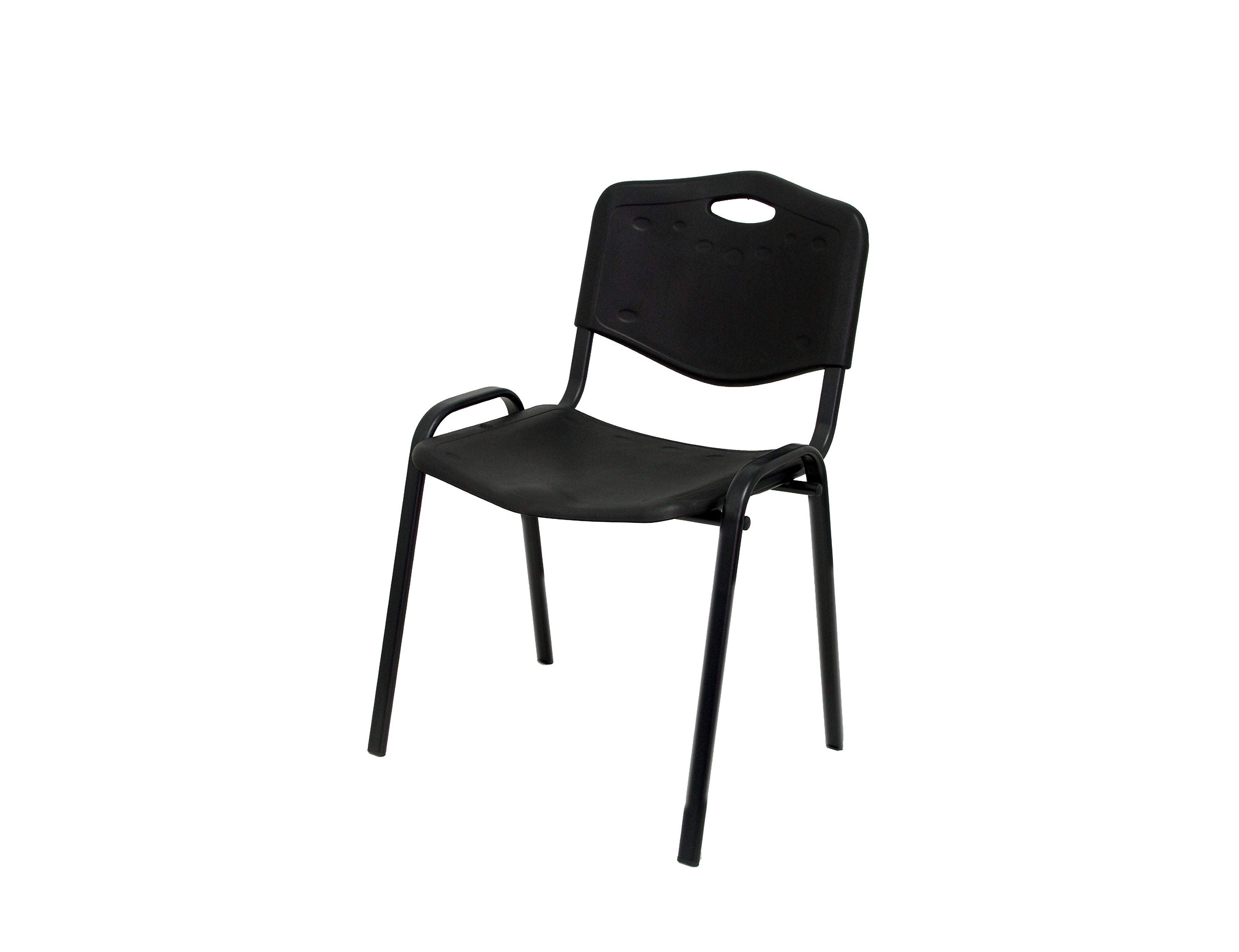 Cadeira q-connect robledo confidente estrutura em metal preta com encosto pvc ergonomica preta 81x48x42 cm ( Imagem 3 de 3 ) - Preview