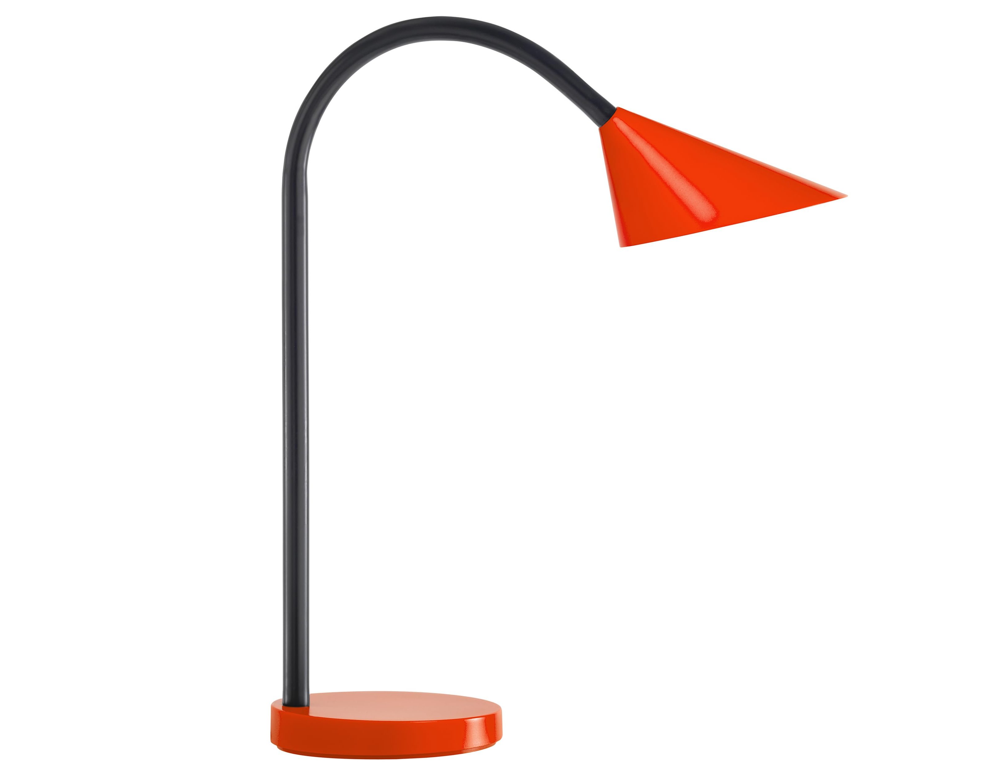 Candeeiro de escritorio uniluxsol led4w braco flexivel abs e metal vermelho base 14 cm diametro ( Imagem 3 de 8 ) - Preview