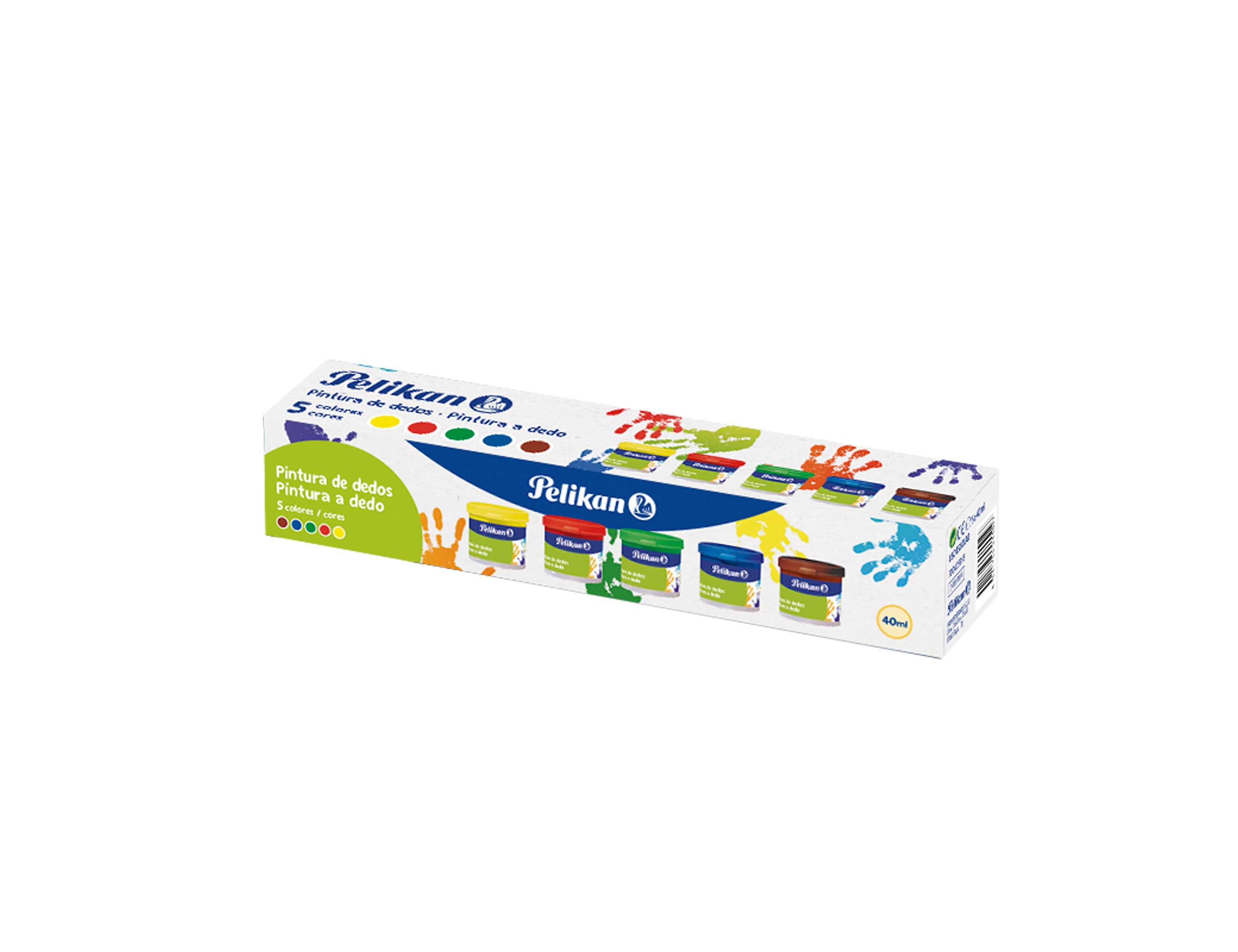 Pintura de dedos Pelikan 40 ml. Caixa de 5 cores sortidas ( Imagem 3 de 3 ) - Preview