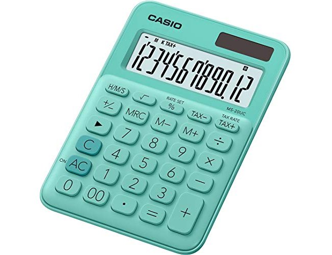 Calculadora casio ms-20uc-gn secretaria 12 digitos tax +/- cor verde ( Imagem 3 de 4 ) - Preview