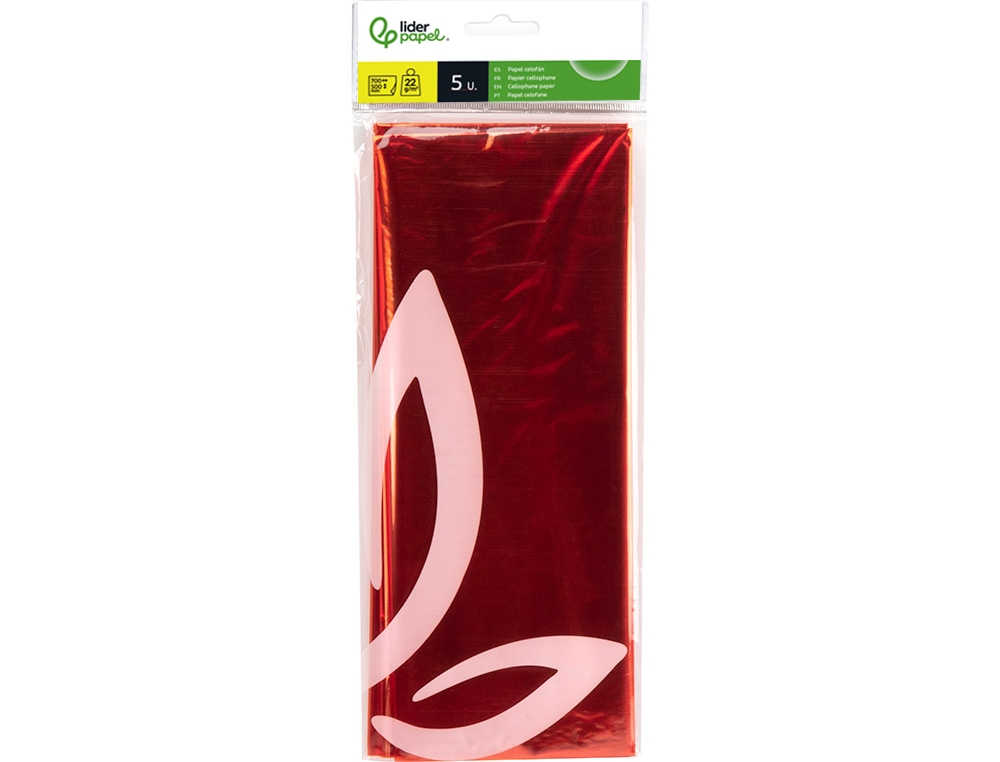 Papel celofane liderpapel 50x70 cm 22gr bolsa de 5 folhas laranja ( Imagem 3 de 5 ) - Preview