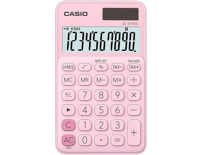 Calculadora casio sl-310uc-pk bolso 10 digitos tax +/- tecla duplo zero cor rosa ( Imagem 4 de 4 ) - Preview