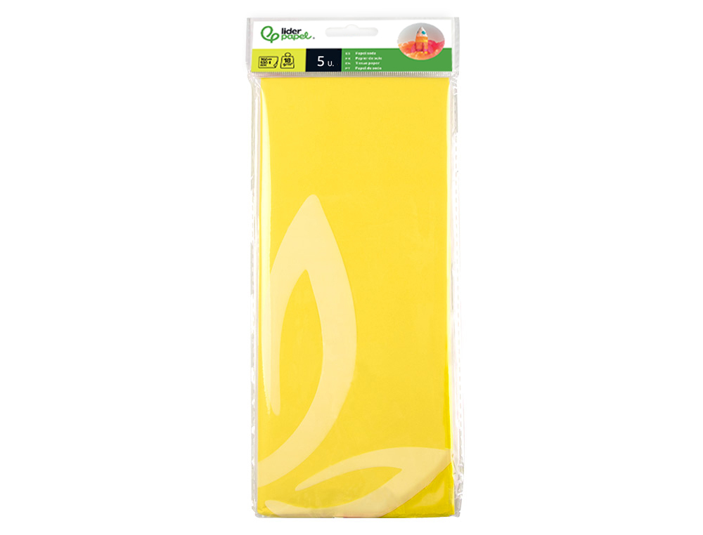 Papel seda liderpapel 52 x 76 cm 18 gr amarelo ( Imagem 4 de 11 ) - Preview