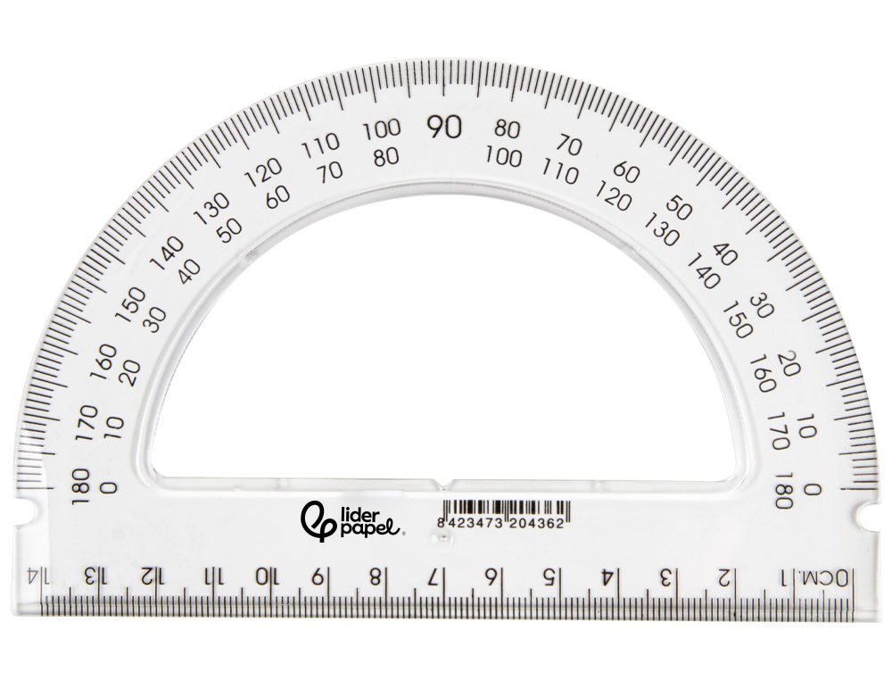 Transferidor plastico base liderpapel 13 cm ( Imagem 3 de 9 ) - Preview