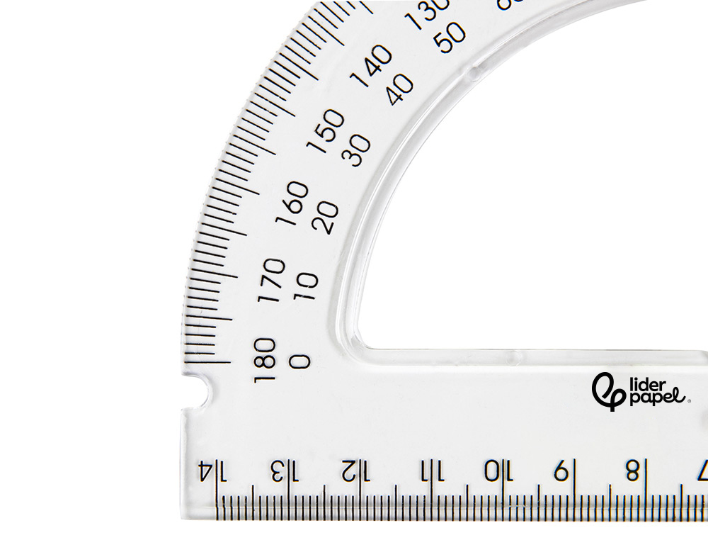 Transferidor plastico base liderpapel 13 cm ( Imagem 5 de 9 ) - Preview