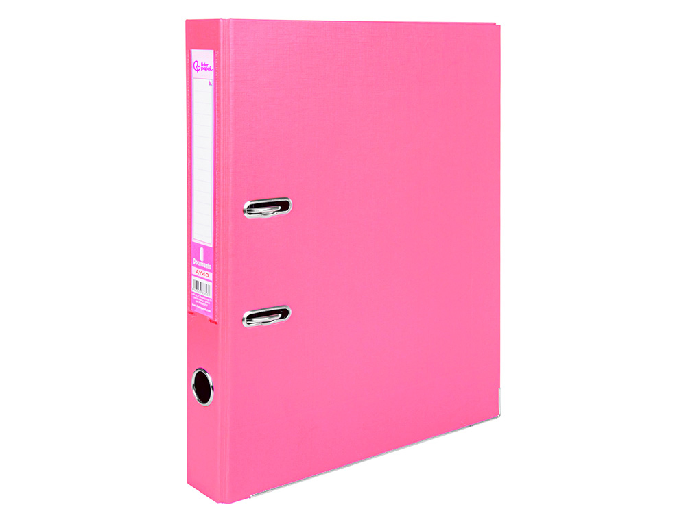Pasta de arquivo de alavanca liderpapel documenta pvc folio lombada 52 mm rosa ( Imagem 4 de 19 ) - Preview