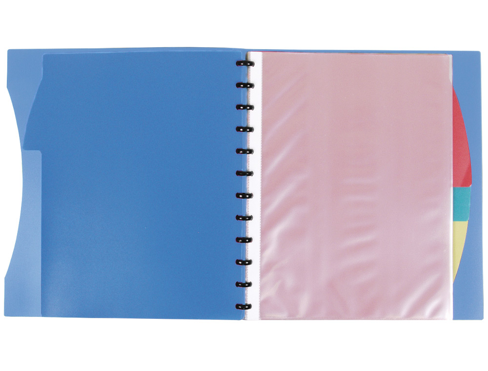 Pasta liderpapel a4 com 40 bolsas intercambiaveis 5 separadores envelope e elastico capa e lombada personalizavel azul t ( Imagem 5 de 11 ) - Preview