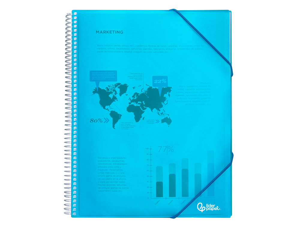 Capa catalogo liderpapel com espiral 20 bolsas polipropileno din a5 azul ( Imagem 4 de 19 ) - Preview